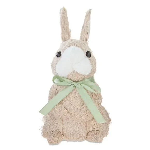 Textured Bunny Tabletop Decoration, Brown and Green, 7", Easter - Picture 1 of 5